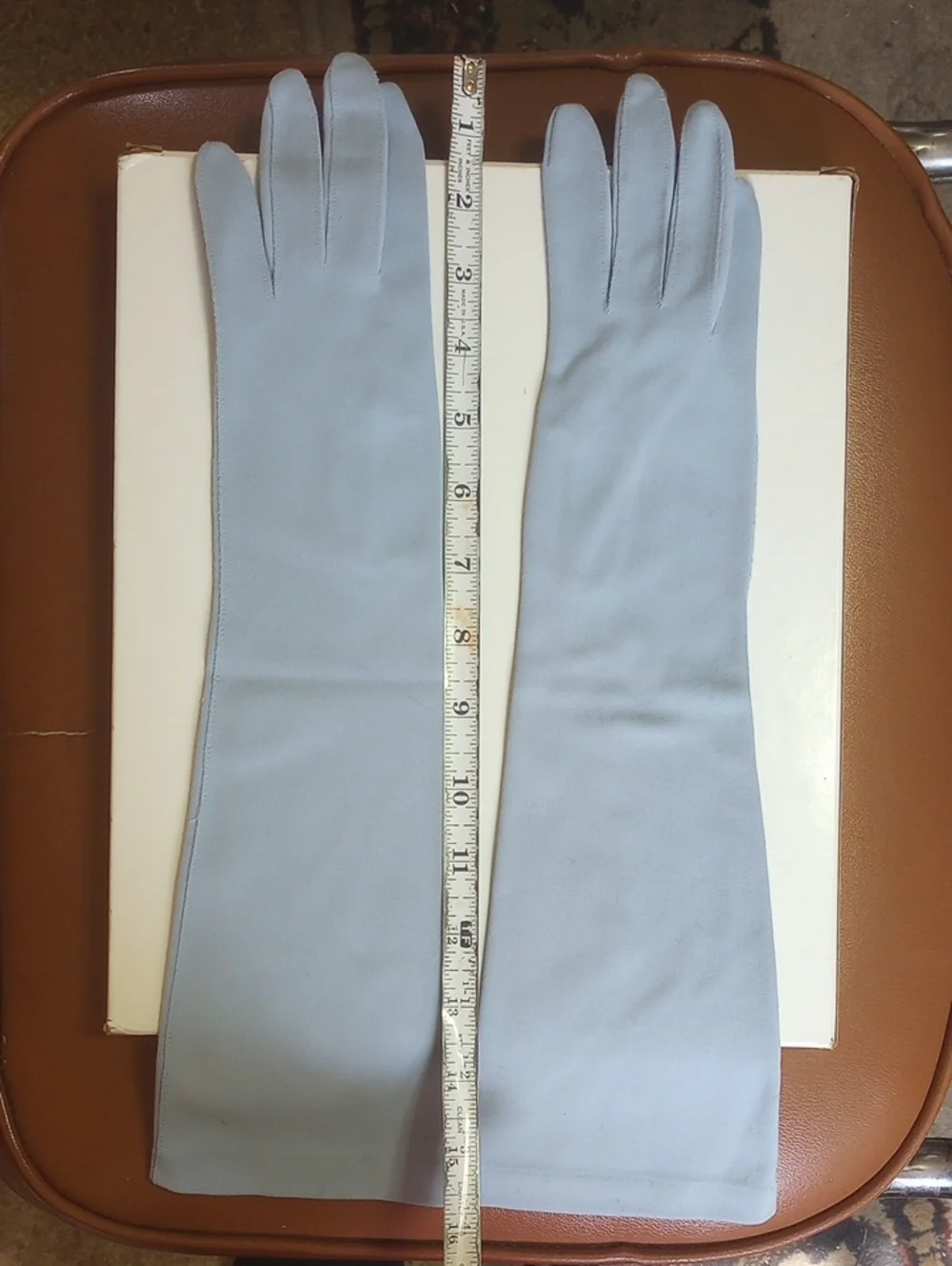 Van Raalte Classic Traditional Pastel Blue Vintage Nylon Dress Gloves